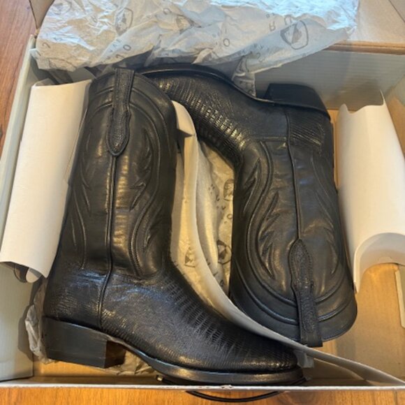 Mens Rujo "The Marcus" Teju Lizard Cowboy Boots 8D NEW IN BOX (UNWORN) - Picture 6 of 8